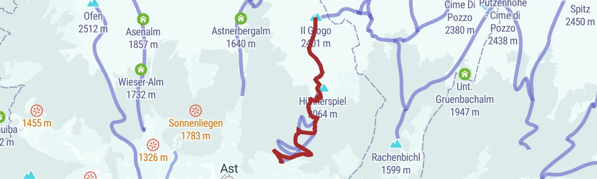Route map: Scialpinismo al Giogo di Terento: Una vetta panoramica nelle Alpi di Fundres